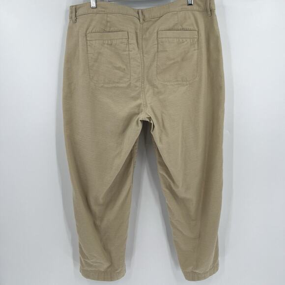 J. Crew Pants 100% Cotton Camp Pants Khaki‎ Crop Straight BJ493 Women’s Size 18 - Picture 5 of 10